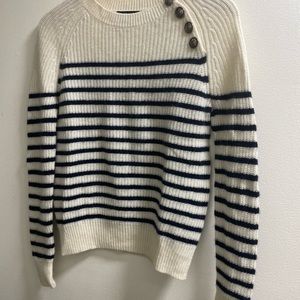 Aqua Striped Cashmere sweater